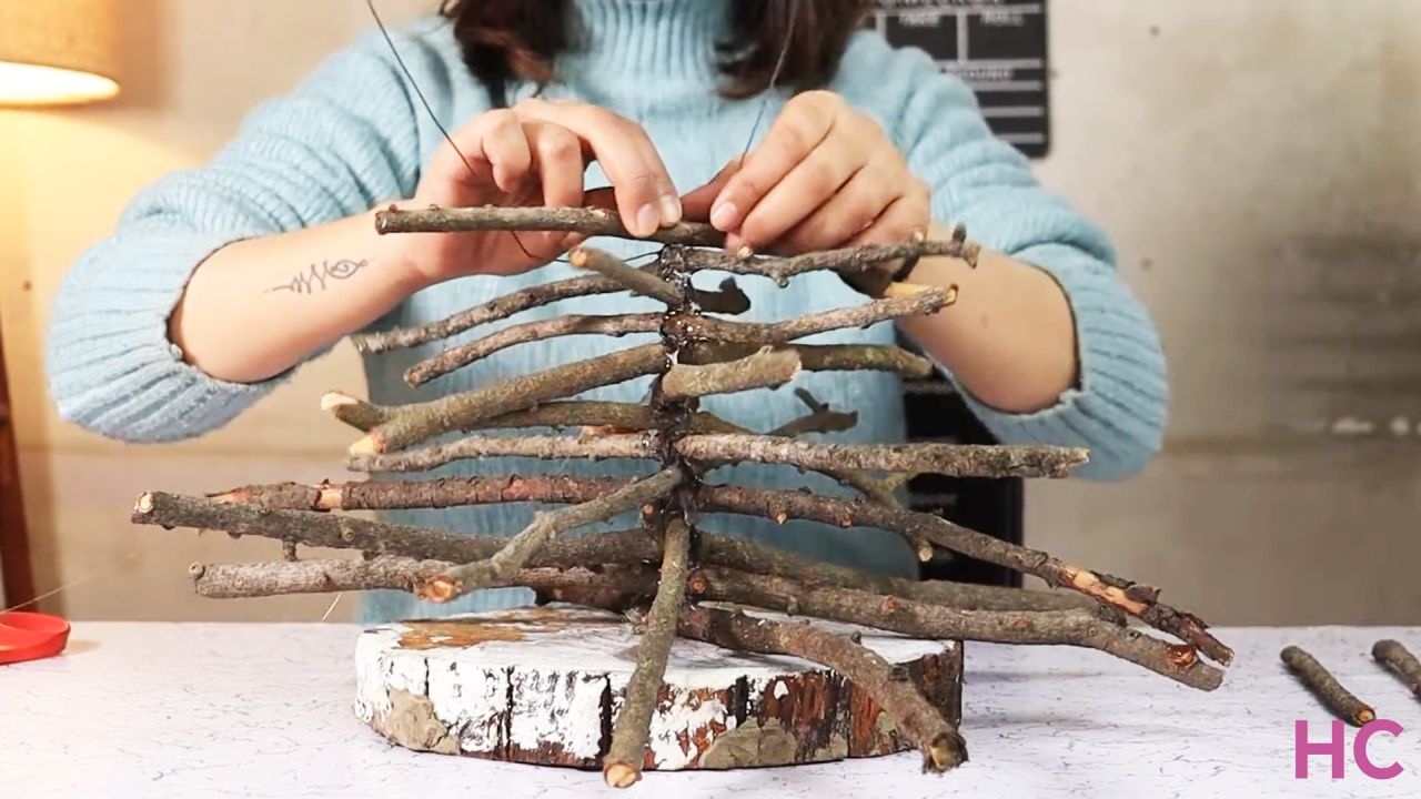 DIY Twig Christmas Tree- 7