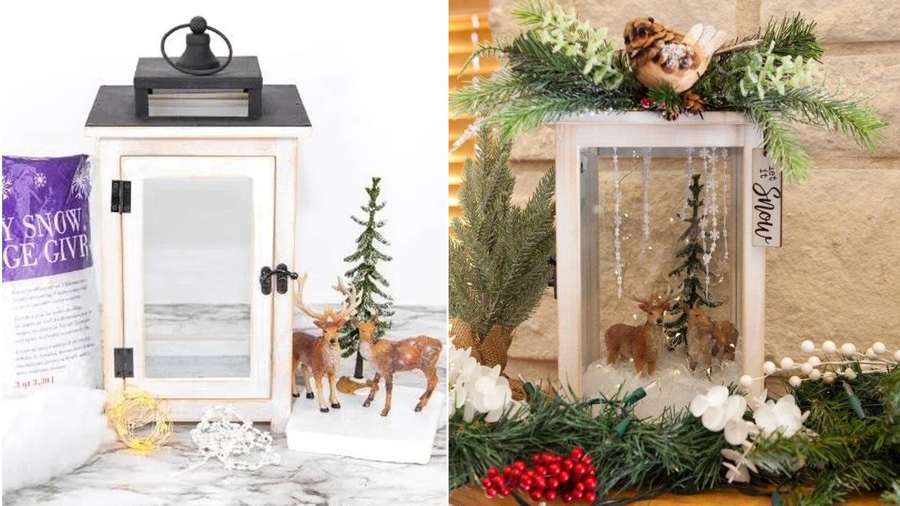 DIY Winter Terrarium Lantern