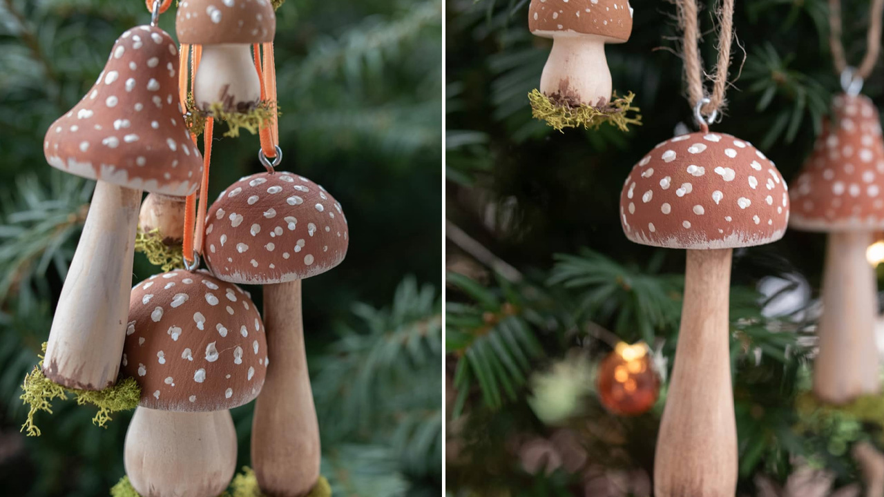 DIY mushroom Christmas ornaments