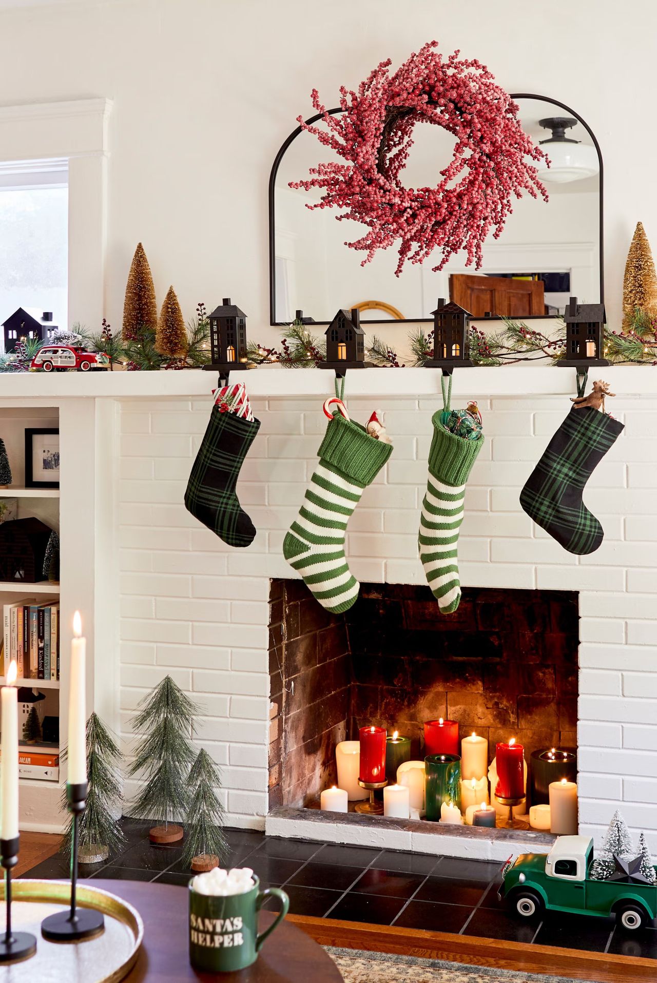 Dark, Moody Colors for mantel decorations