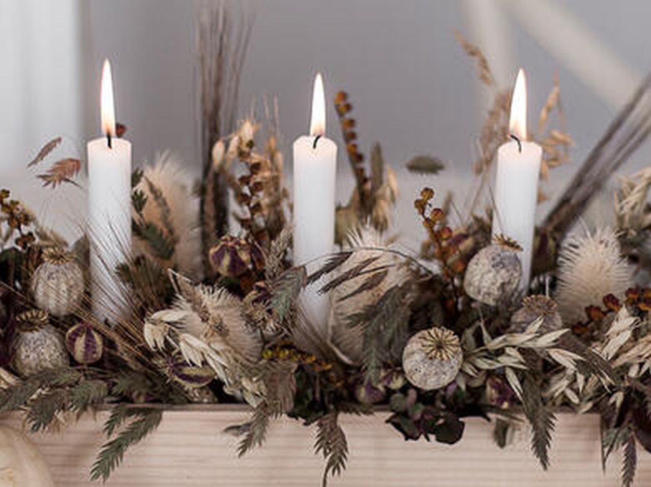 Dried Flowers Candle Holder
