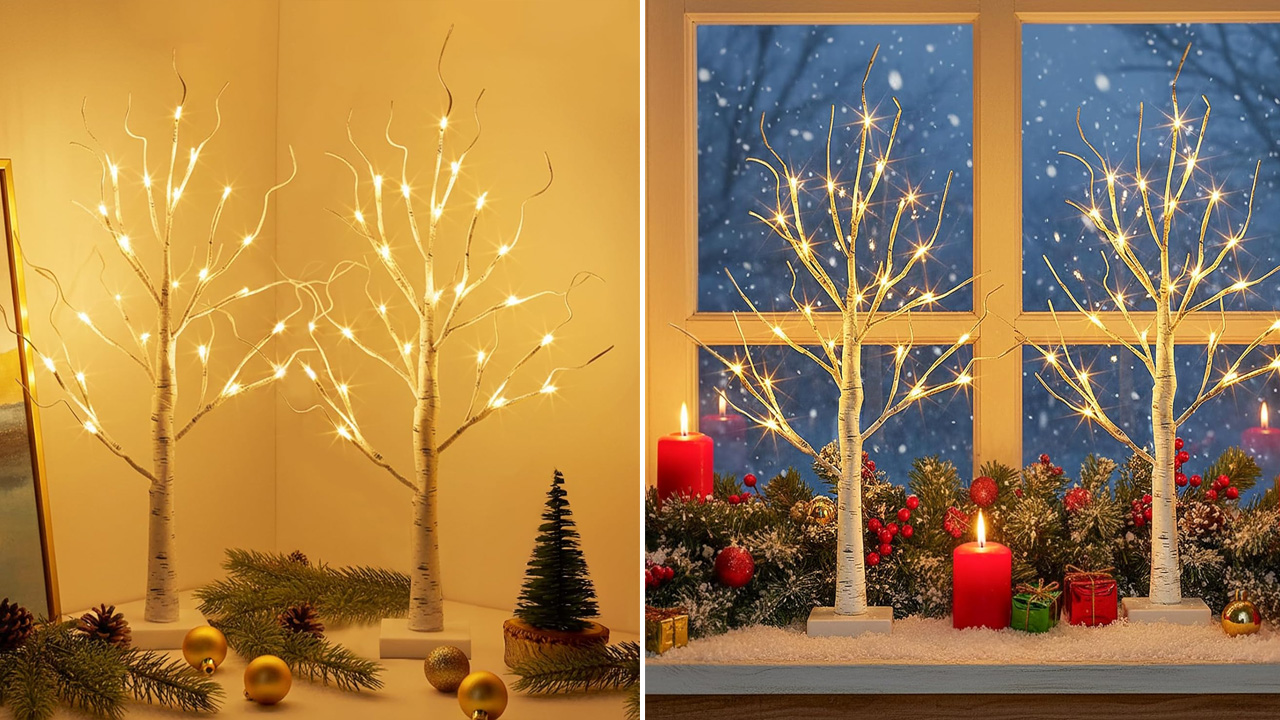 EAMBRITE Lighted Christmas Birch Tree