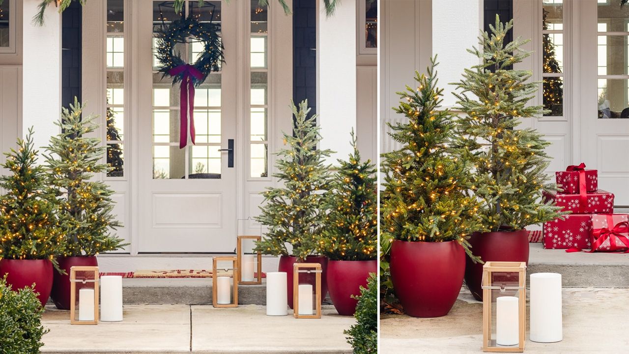 Front Porch Christmas Decoration Ideas - Pick a color theme