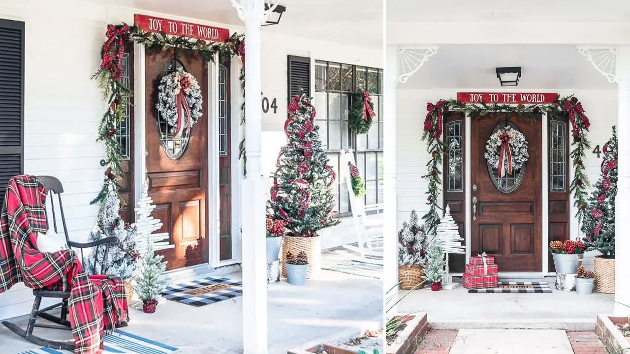 Front Porch Christmas Decoration Ideas - Play With Plaid