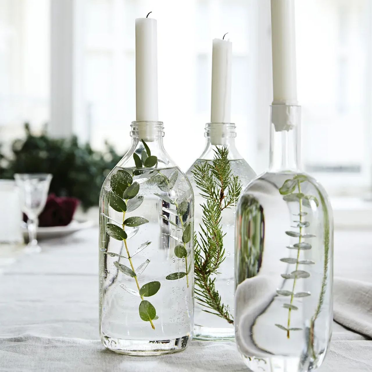 Glass Bottle Candle Holder