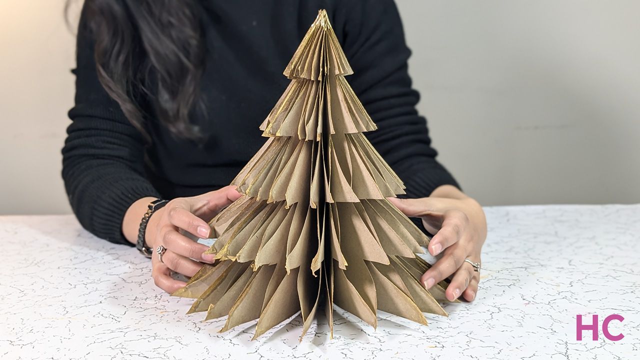 Honeycomb Paper Tabletop Christmas Tree- 8