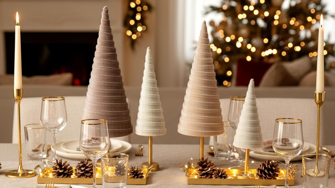 Hoolerry 4 Pieces Christmas Velvet Trees