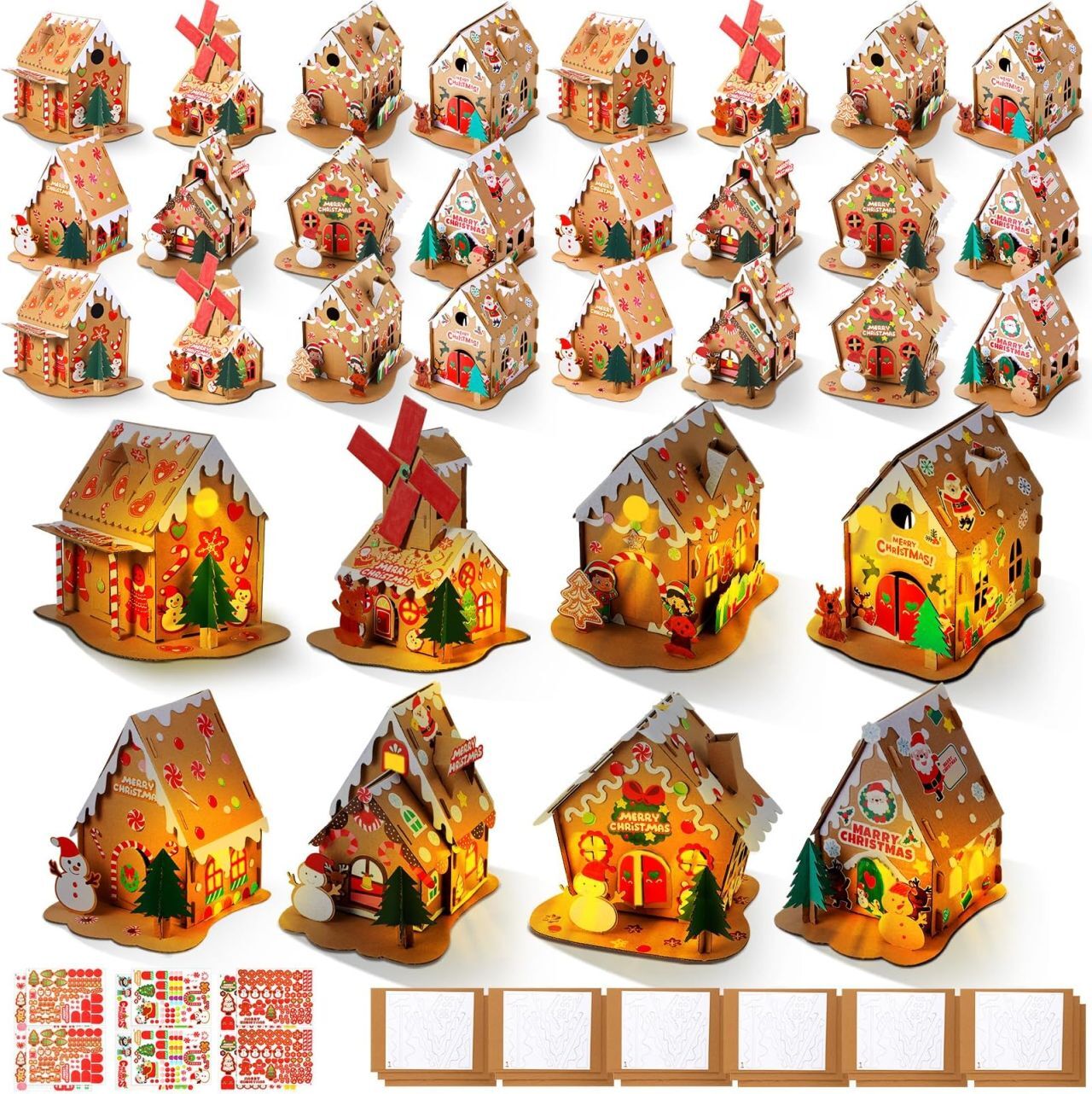 Jenaai 32 Sets Gingerbread House kit