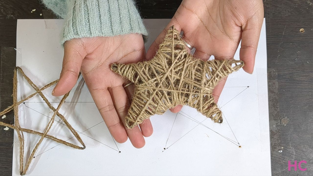 Jute Twine Star Tree Topper for Christmas- 5