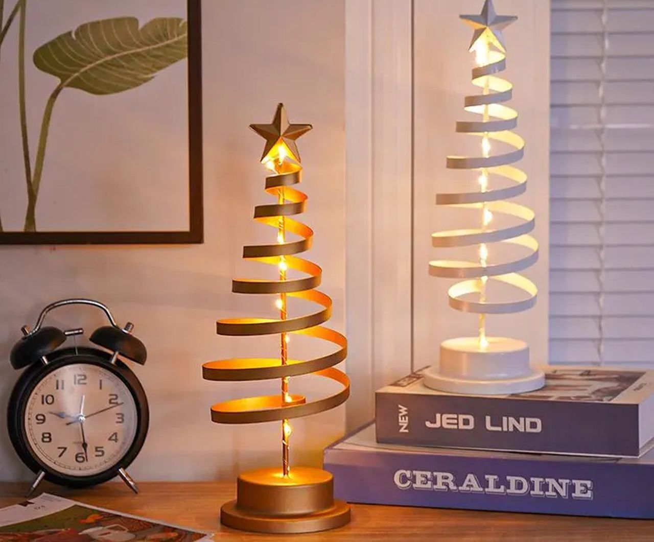 LED Spiral Christmas Tree Table Lamp