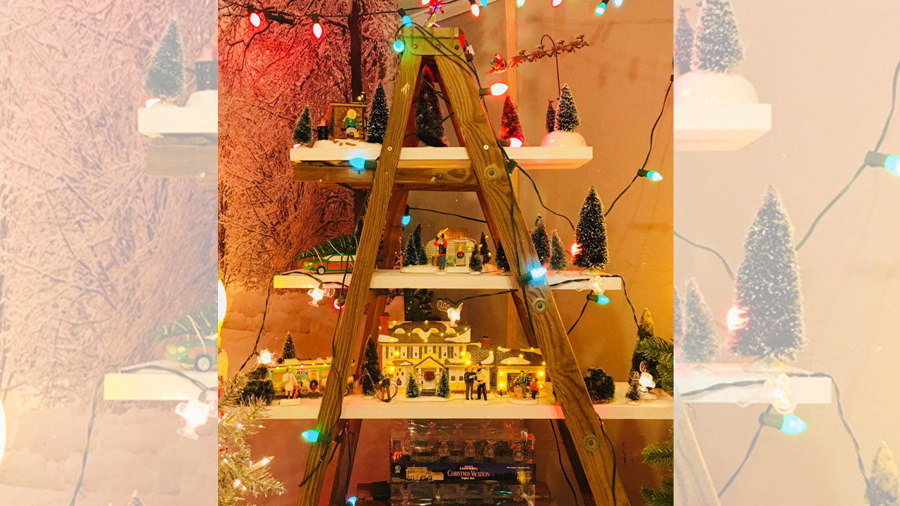 Ladder Christmas Village Display