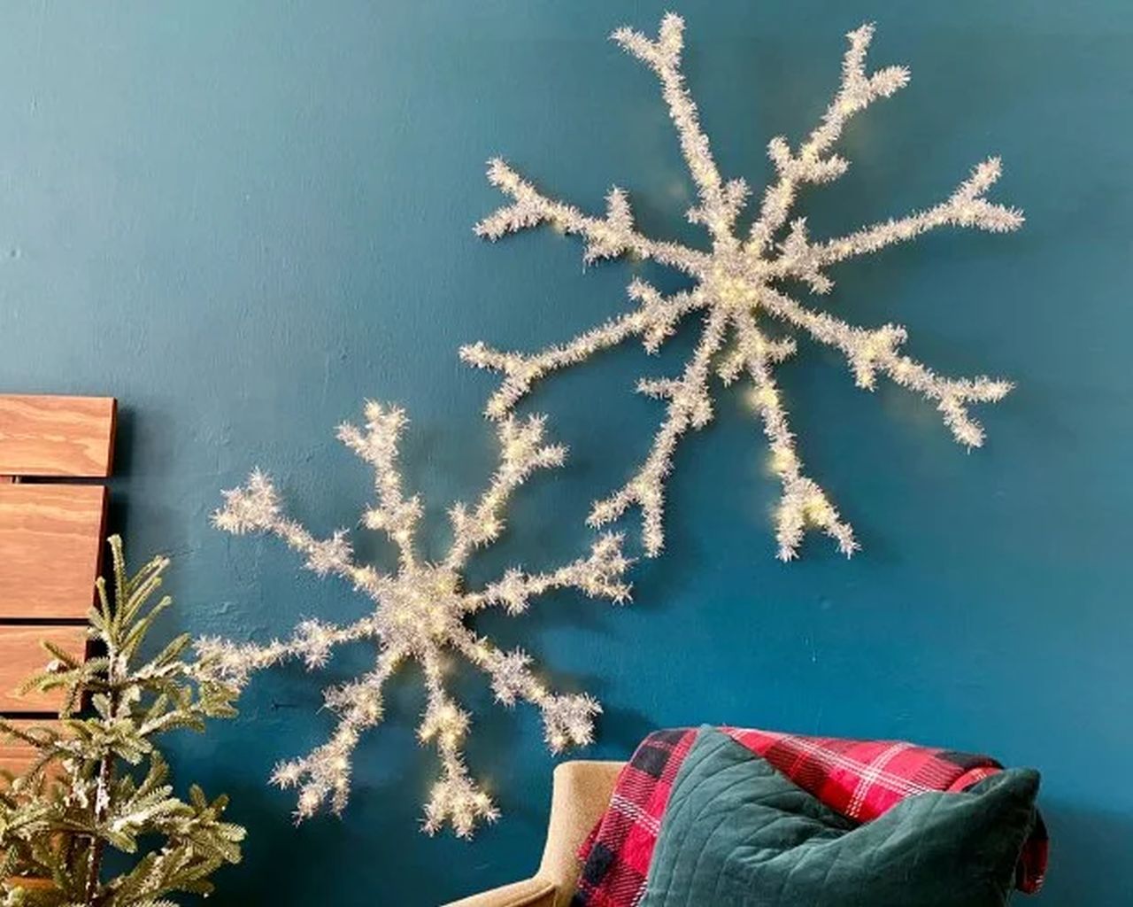 Oversized Hanging Snowflake Installation