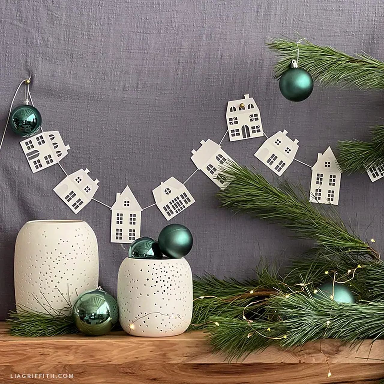 Paper Winter House Garland