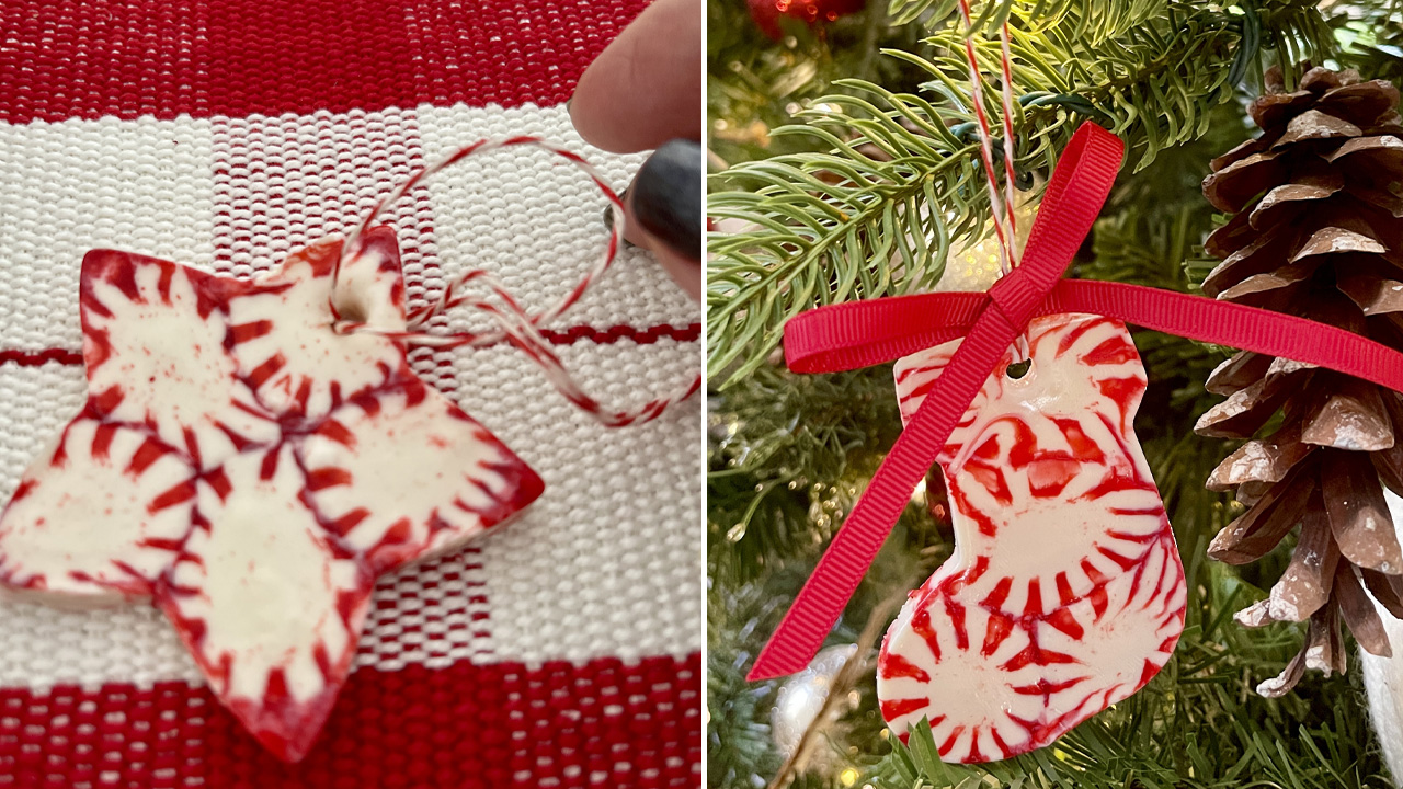 Peppermint Candy DIY CHRISTMAS ORNAMENTS