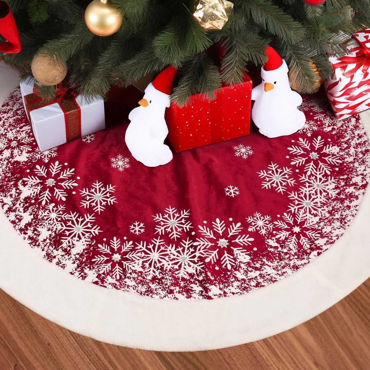 Best Christmas tree skirts to buy: Red Velvet Tree Skirt