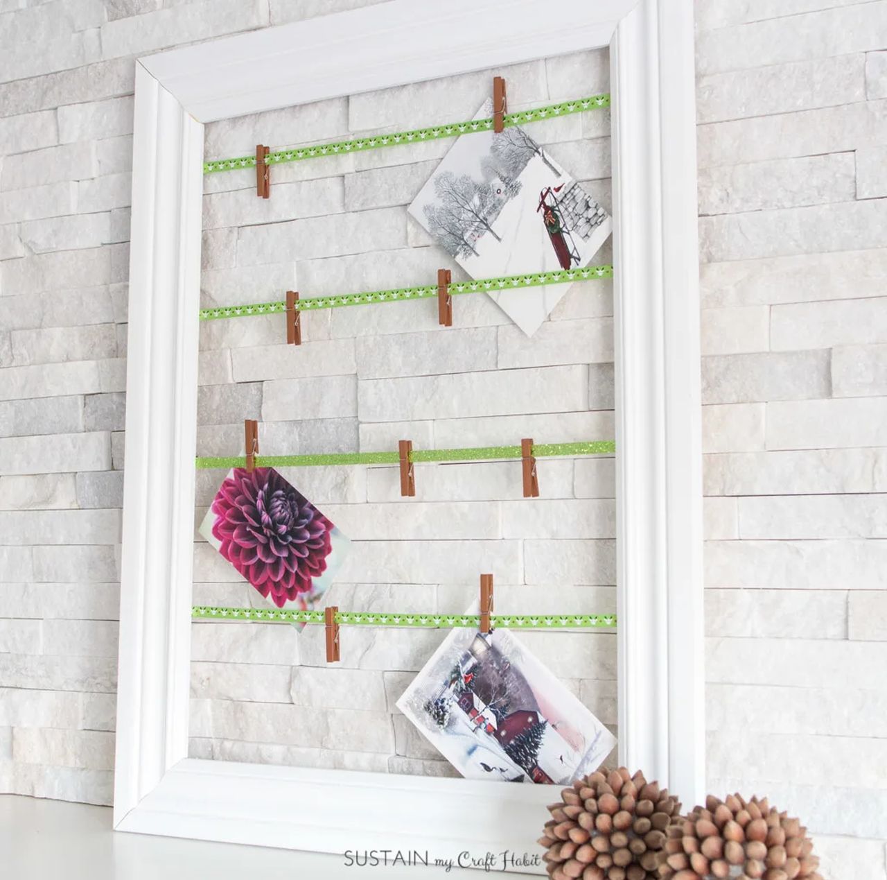 Rustic Photo Frame Card Display