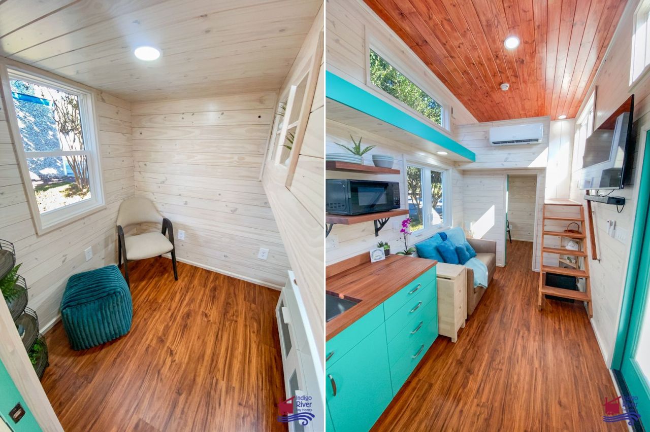 Sandy tiny house on wheels by Indigo River Tiny Homes