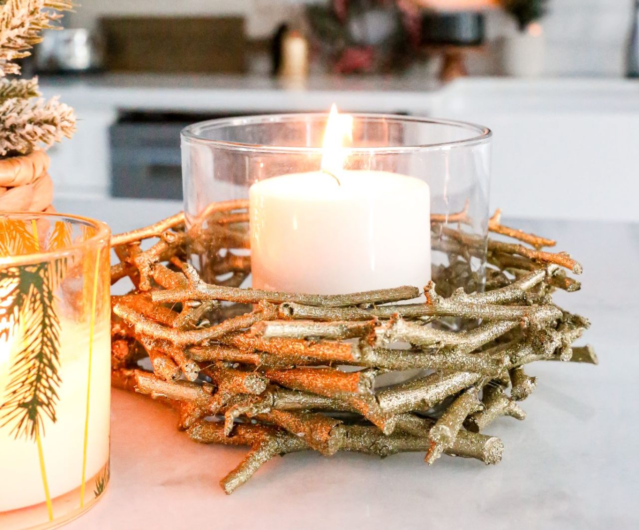 Sparkly Stick Candle Holder