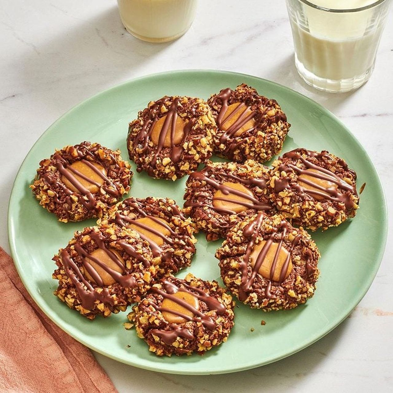 Thumbprint Caramel Cookies