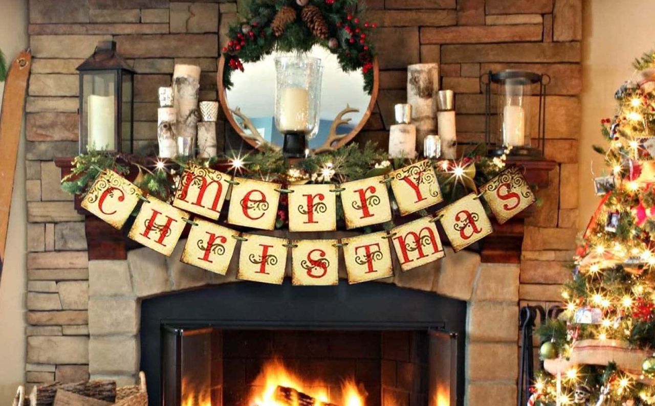Vintage Merry Christmas Banner