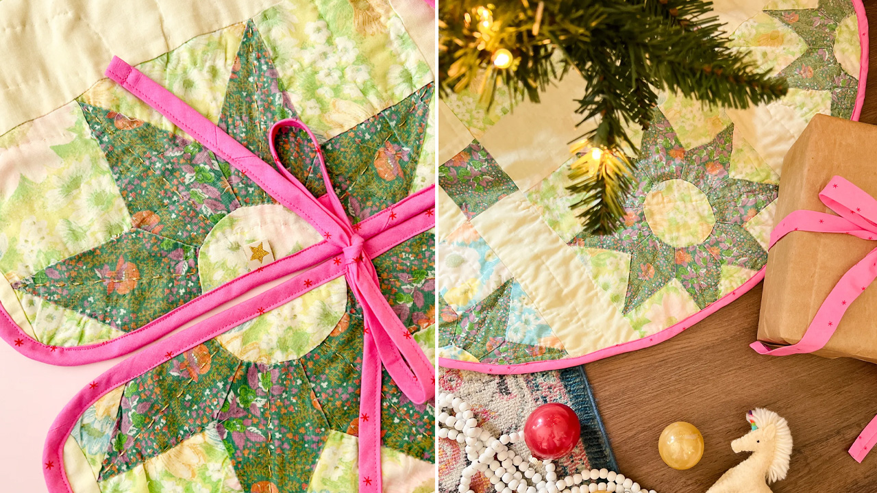 Vintage Quilt Christmas Tree Skirt