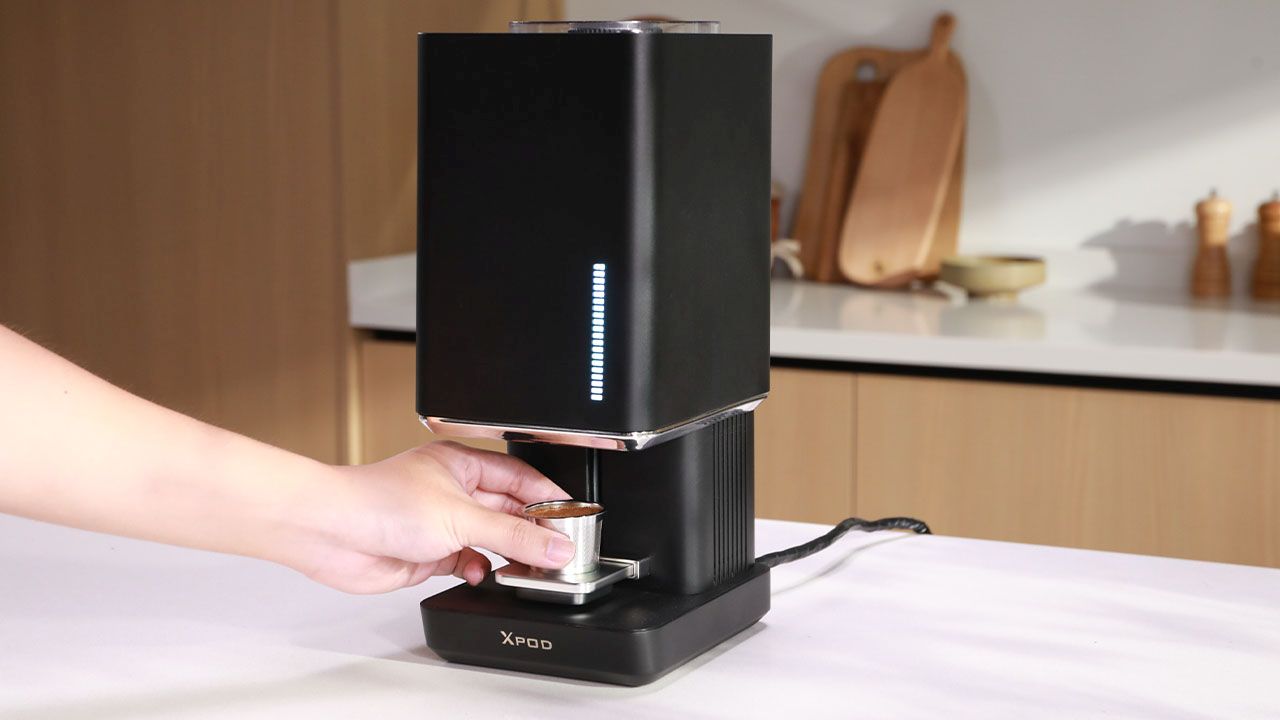 Xpod Coffee Pod Maker - take the pod and seal it for later use