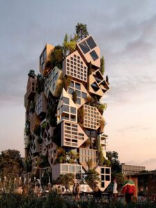 NOA Builds Building with Multiple Stacked Houses