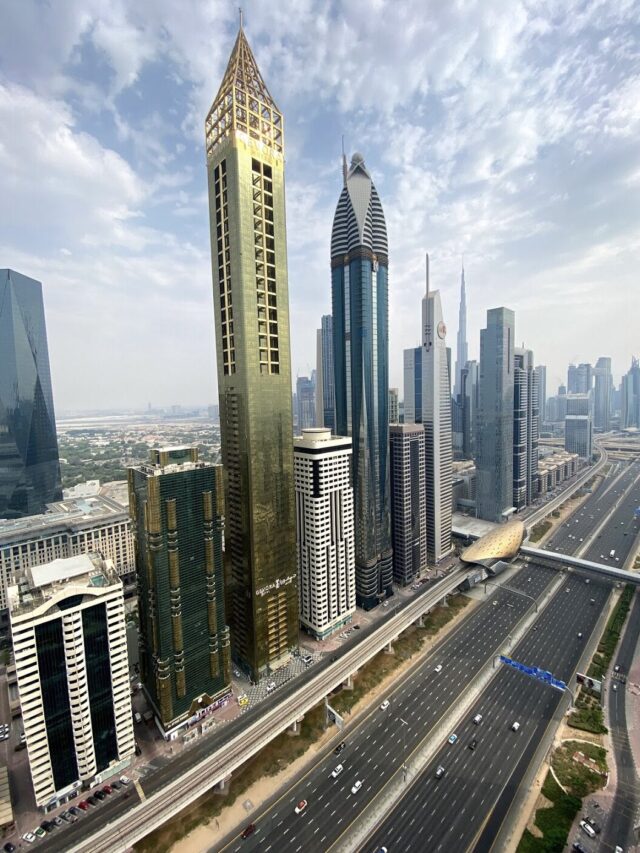 World’s Tallest Gevora Hotel in Dubai Flaunts Golden Facade