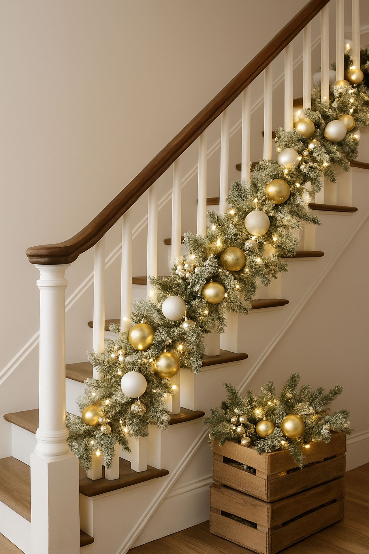 monochrome garland with soft white lights