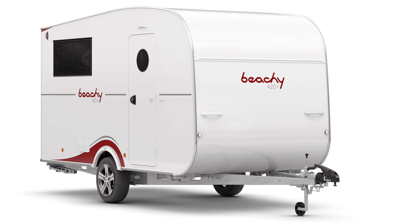 Beachy 420+ Camping Trailer with WC Inside - front entry exterior