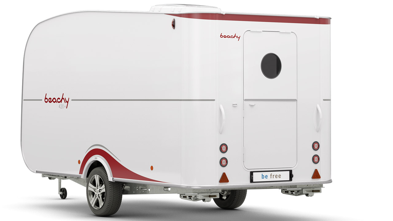 Beachy 420+ Camping Trailer with WC Inside - rear side exterior