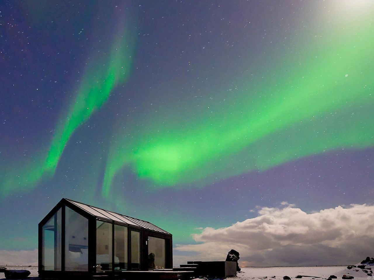 Best Airbnbs to Spot Northern Lights - Modern Glass Cottage in Hella, Iceland