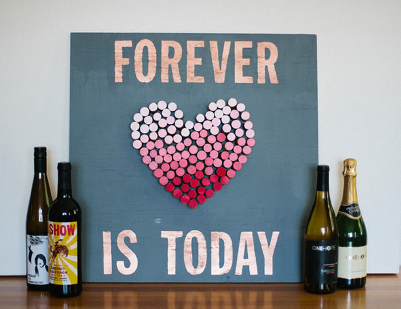 DIY Ombre Cork Heart