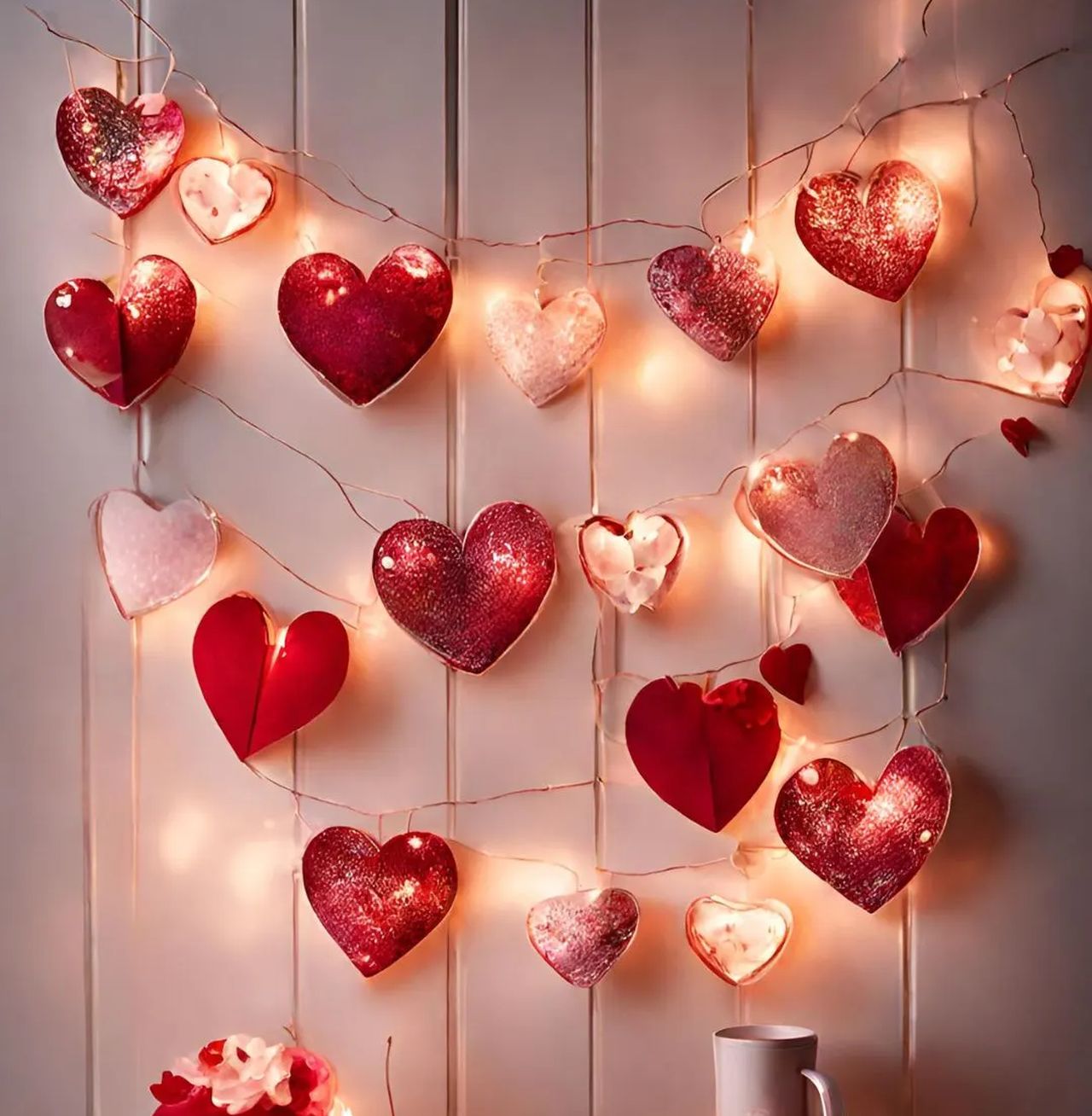 Heart-shaped fairy light for a romantic ambiance