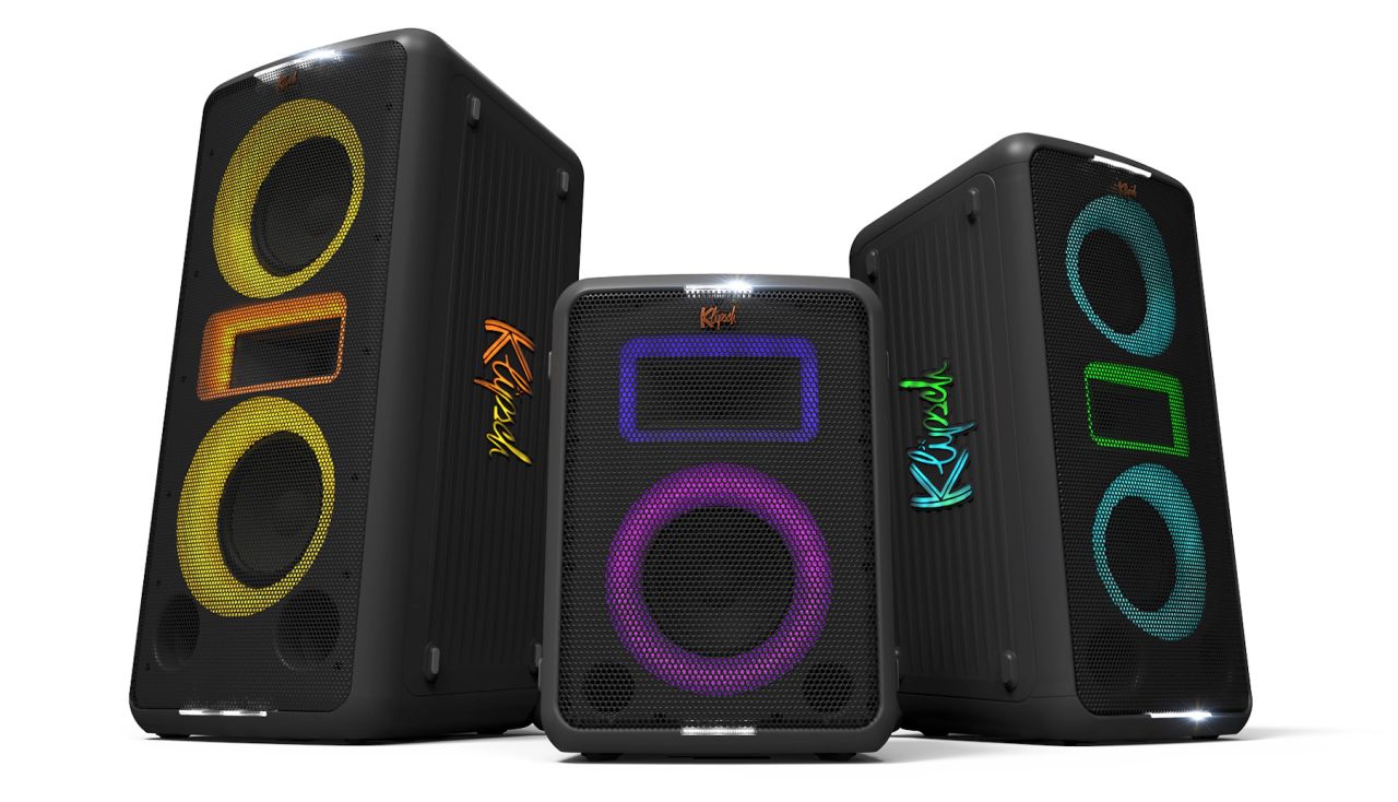 Klipsch RGB illumination, karaoke-ready, Bluetooth party speakers named on Miami, Las Vegas and New York 