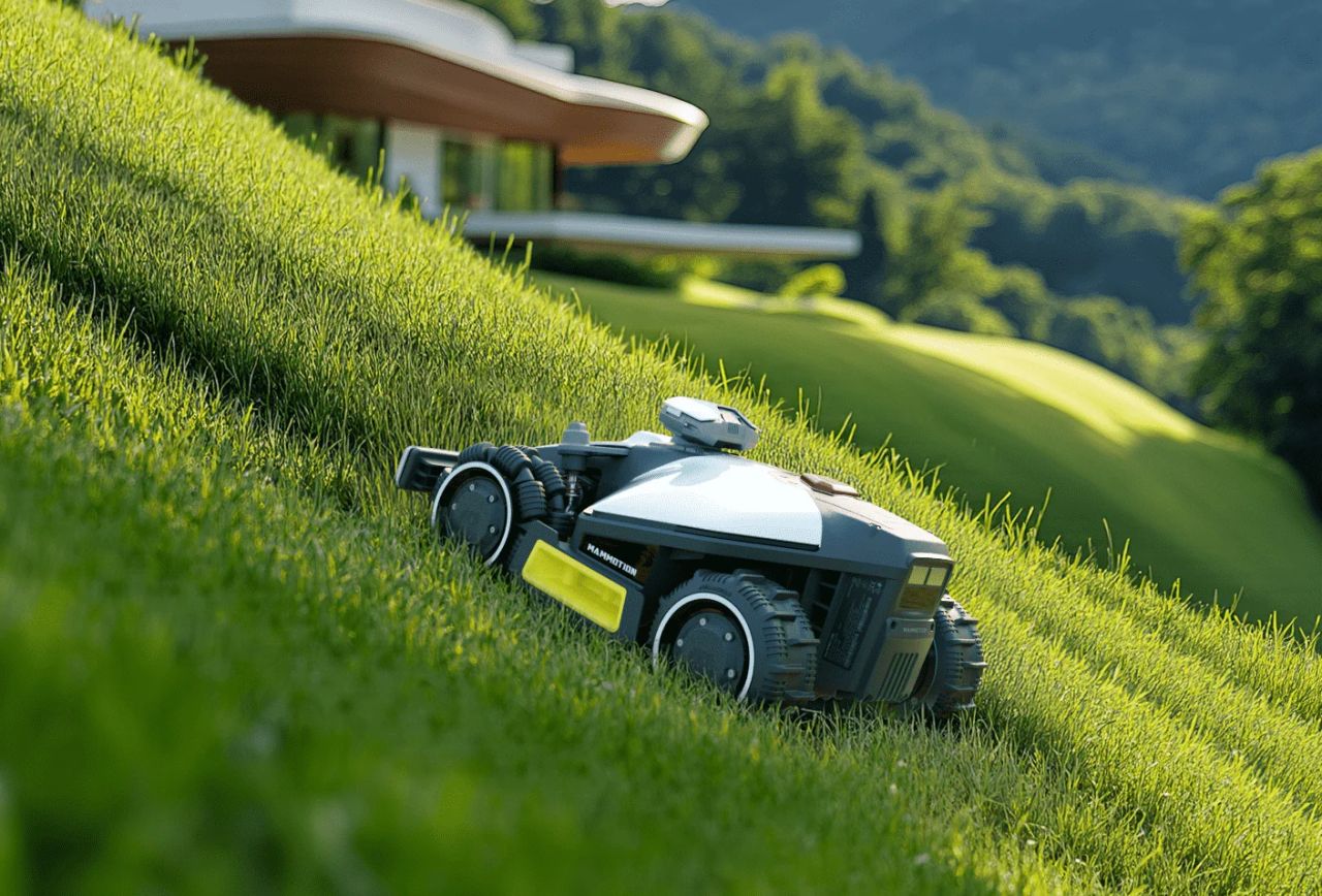 Mammotion Mini Robot mowers - Luba Mini on 38 degree slope