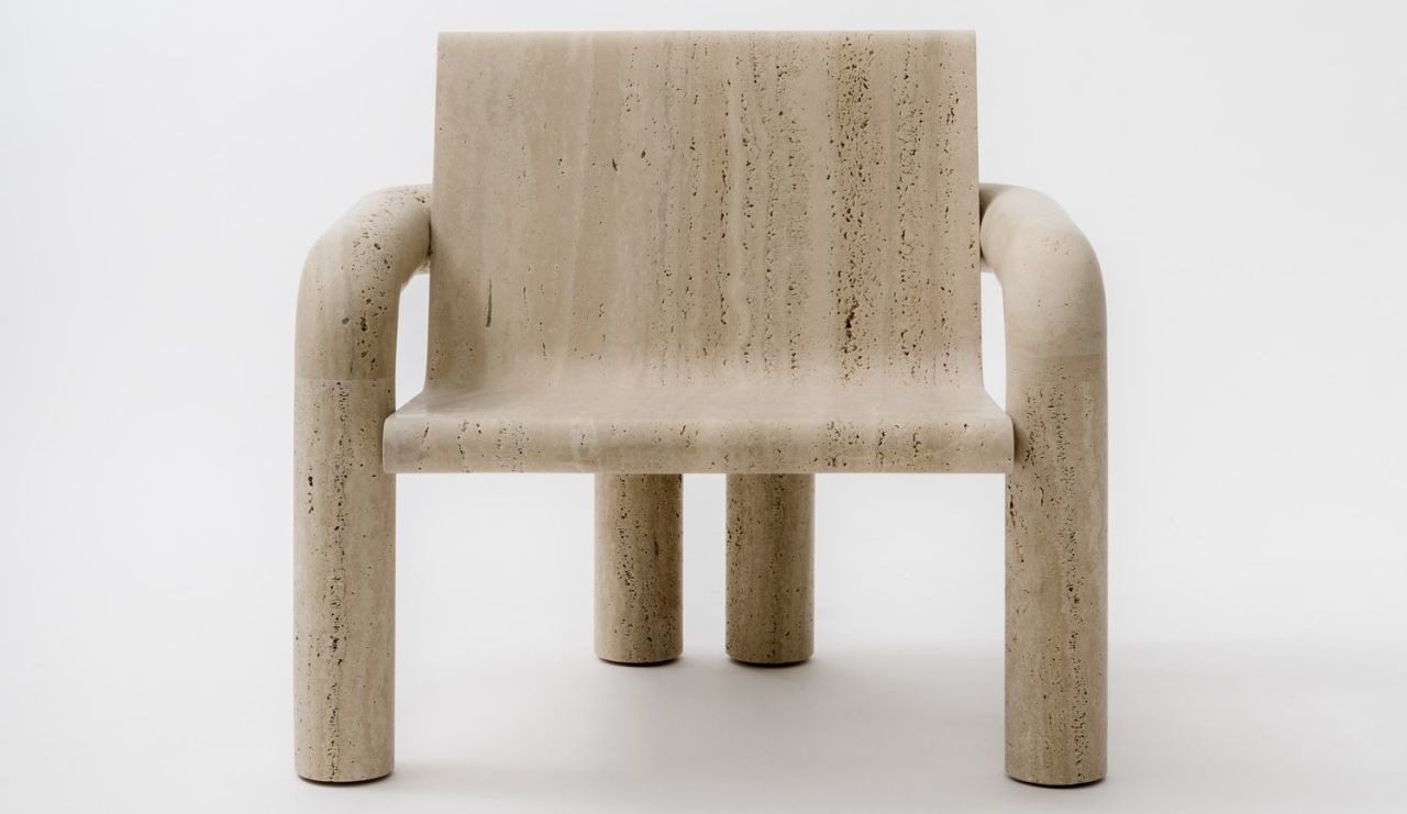 Paolo Ferrari’s Tibur Furniture Collection is Carved from Italian Travertine Blocks