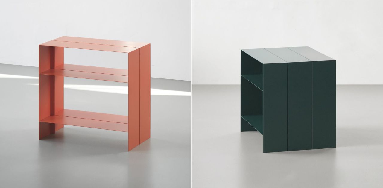 SF-SO Designs Modular Shelves Made From Just 1.6mm Thick Metal Panels