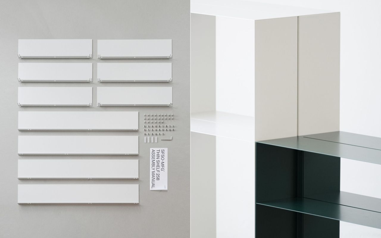 SF-SO Designs Modular Shelves Made From Just 1.6mm Thick Metal Panels