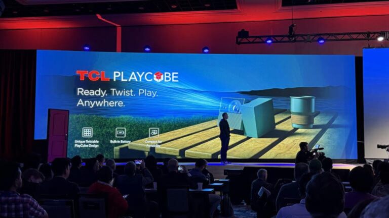 TCL Playcube portable projector at CES2025