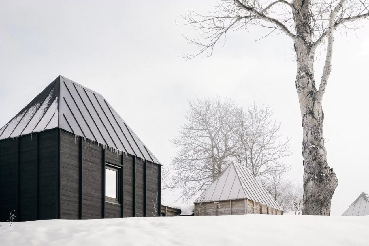 This Stilted Modular Residence Makes Best Out of Its Location - snowy location