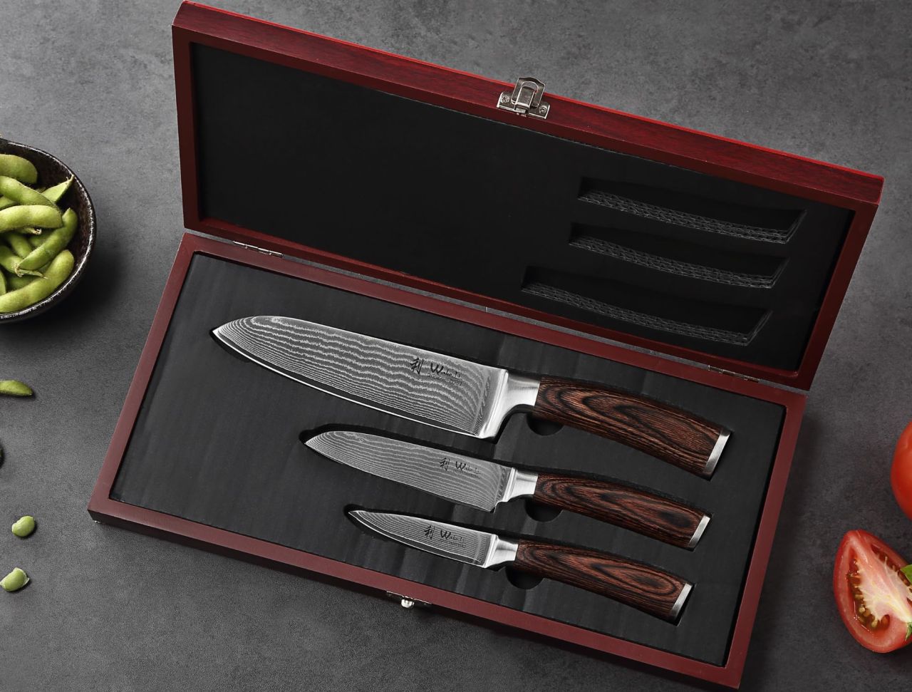 Wakoli Damascus Kitchen Knife Set of 3