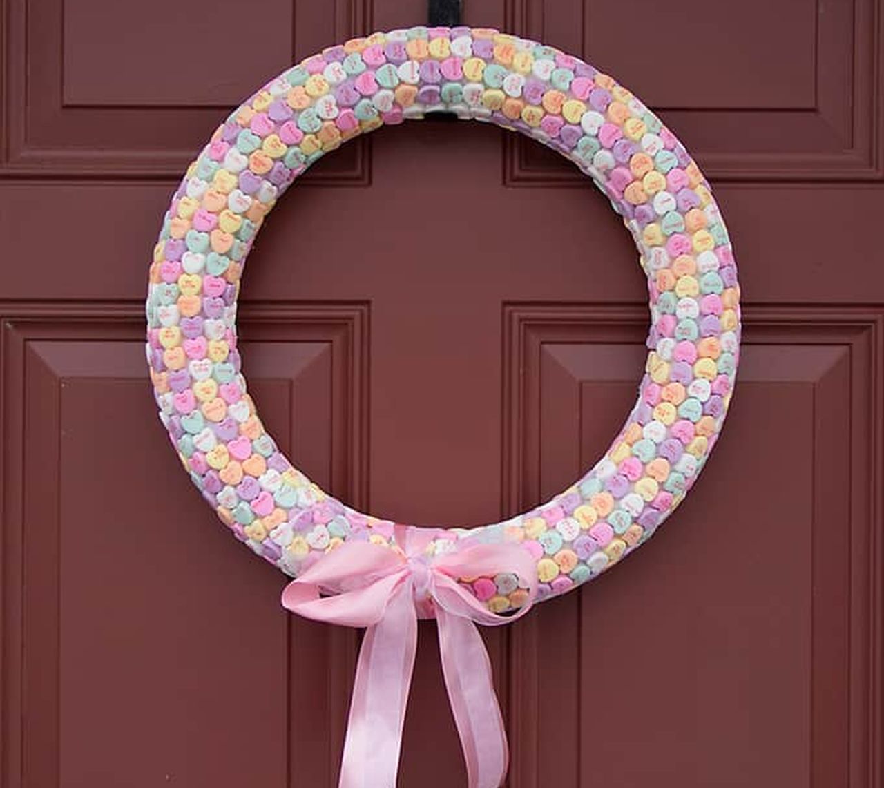 Conversation heart wreath
