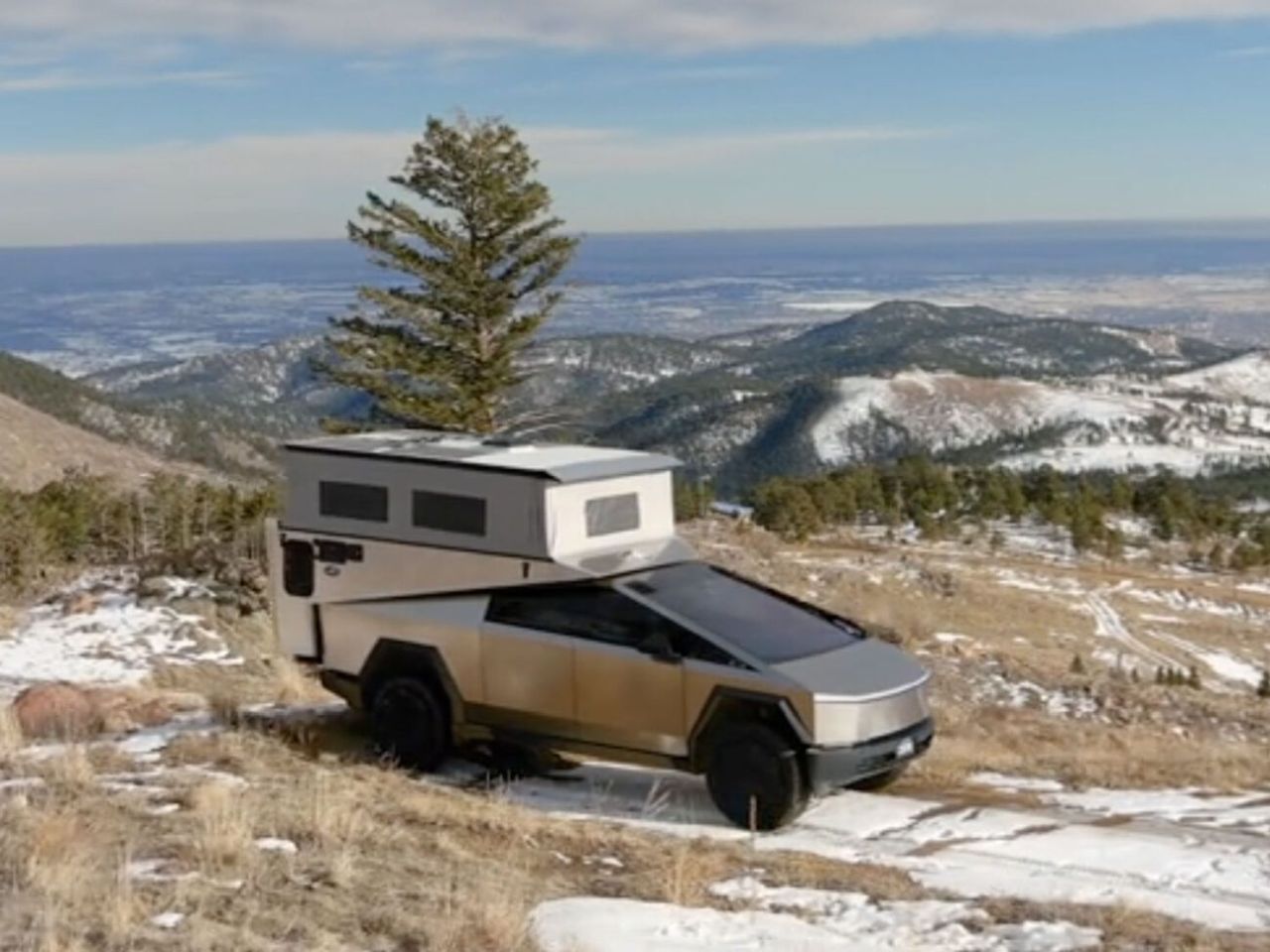 This Slide-in Camper for Tesla Cybertruck