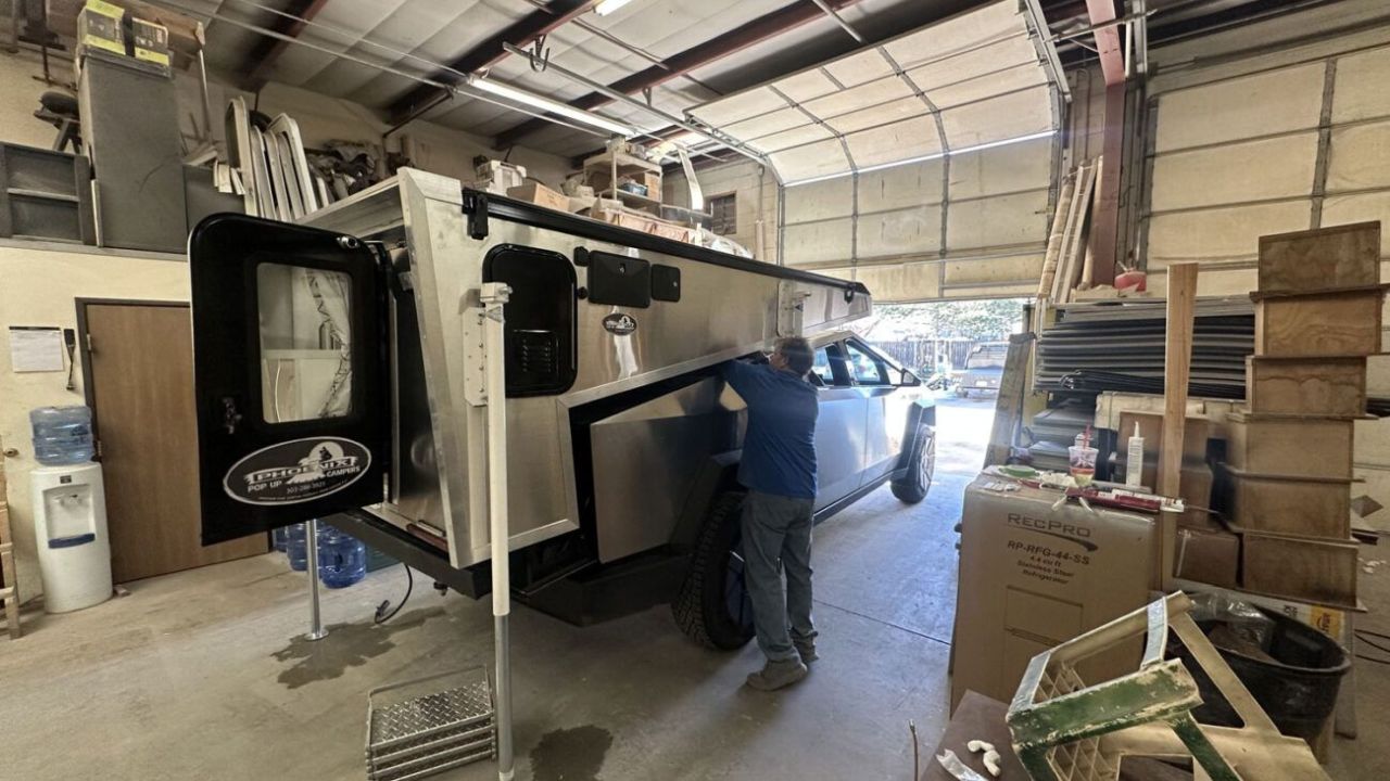 This Slide-in Camper for Tesla Cybertruck