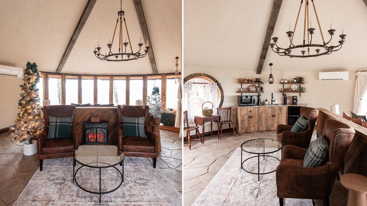 Merry Mushroom Hobbit House in Georgia - living room