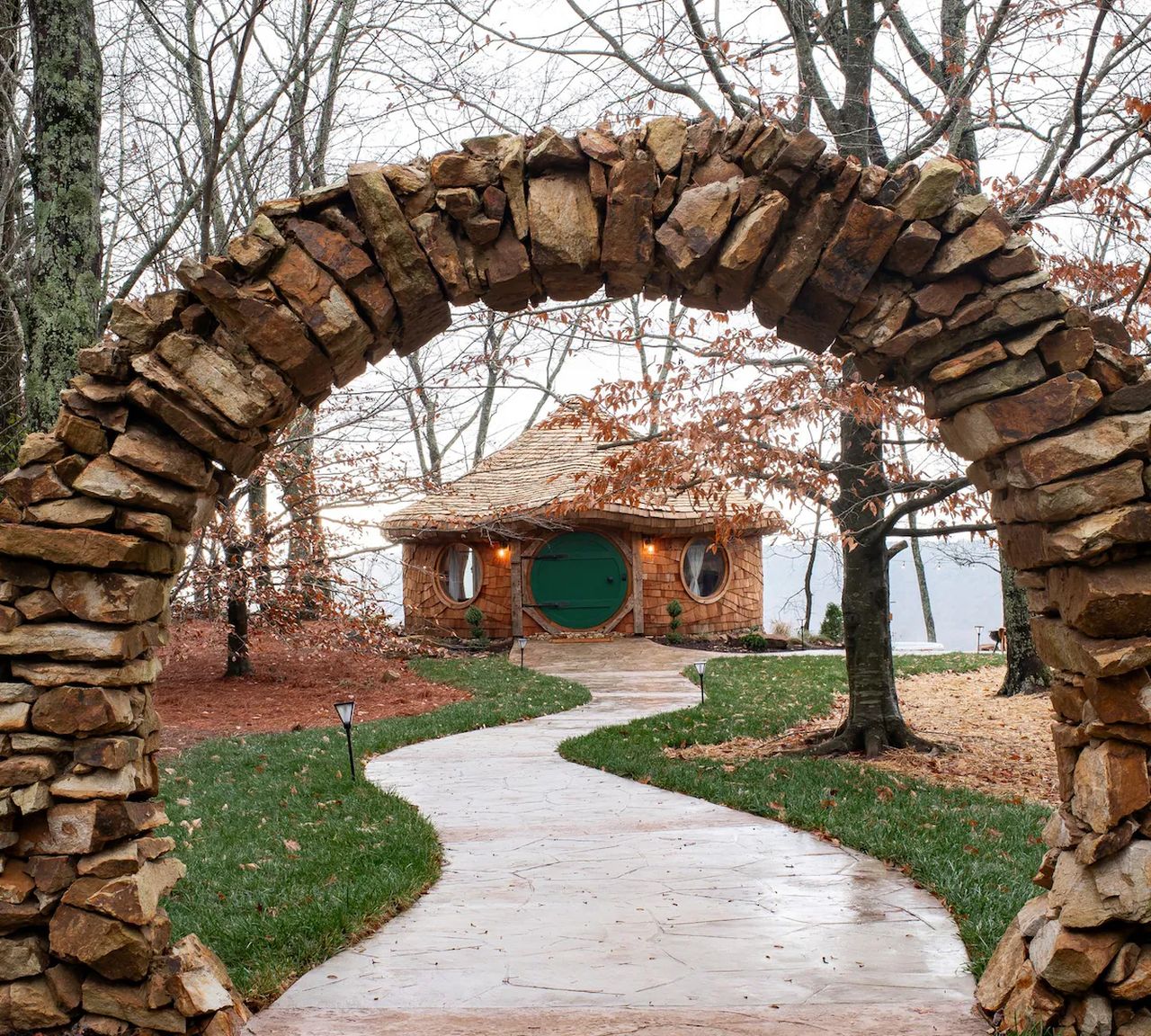 Merry Mushroom is Enchanting Mountaintop Hobbit House in Georgia - exterior