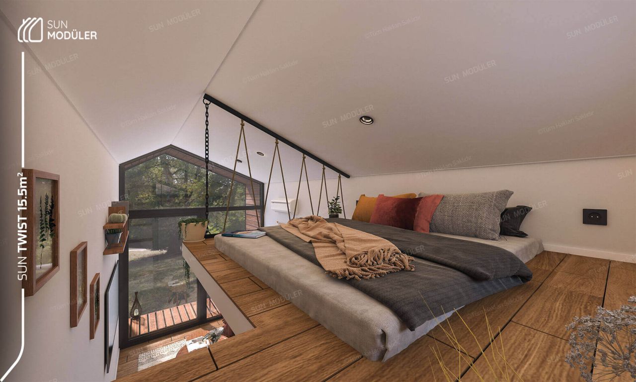 Sun Twist Tiny House- Loft Bedroom