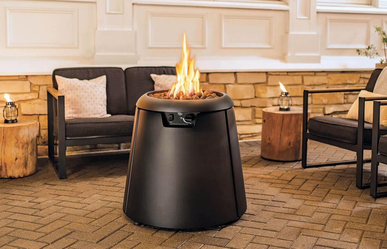 TIKI 28.5-Inch Customizable Propane Fire Pit