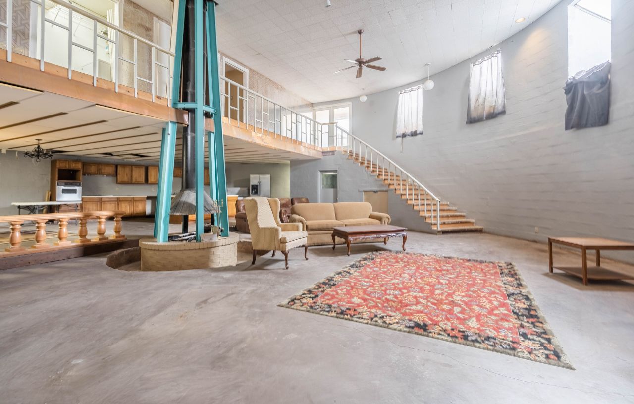 Unique Underground House Bunker in Texas for Sale $300K - living room